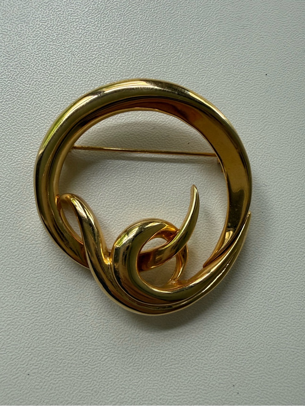 Gold-Tone Swirl Brooch - Elegant Women’s Jewelry